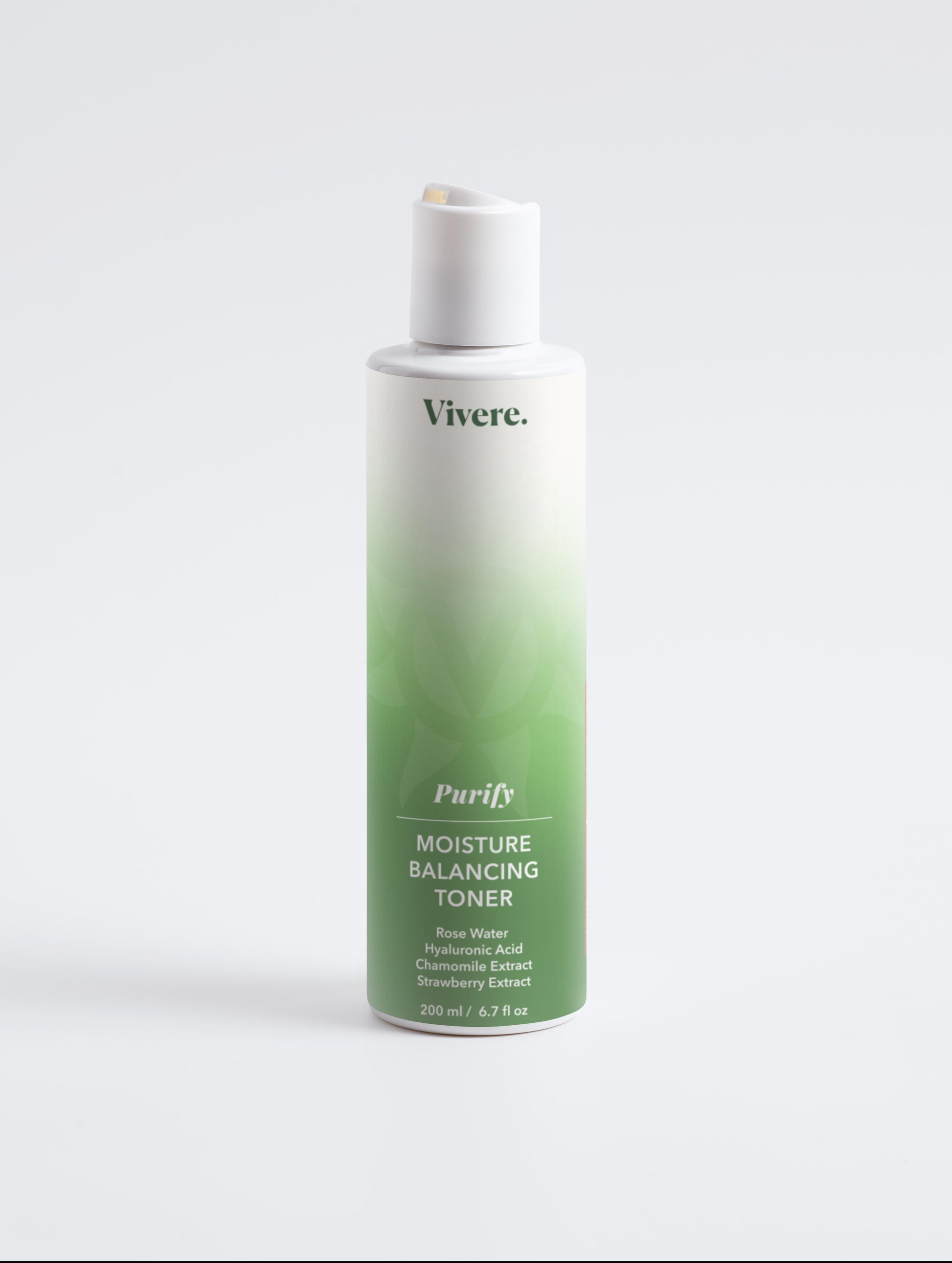 Vivere moisture balancing toner bottle on a white background